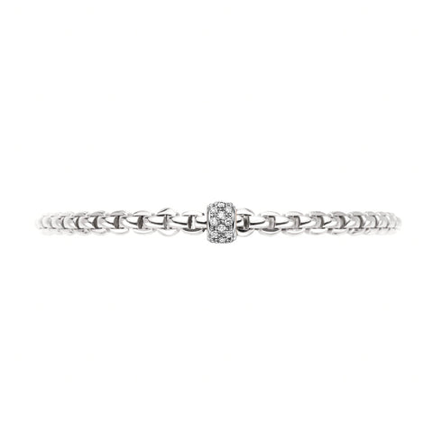 Fope Eka Tiny 18ct White Gold 0.19ct Diamond Bracelet, 733B/PAVE.