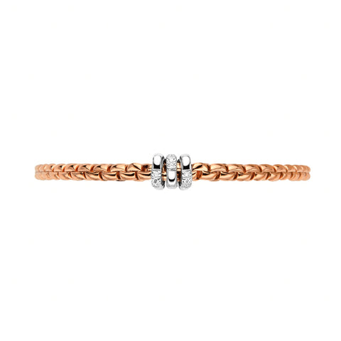 Fope Eka Tiny 18ct Rose Gold 0.16ct Diamond Bracelet 739B/BBR