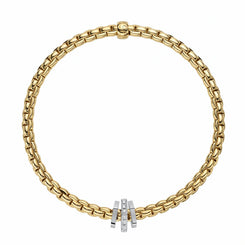 Fope Eka 18ct Yellow Gold 0.15ct Diamond Bracelet, 754B/BBR.