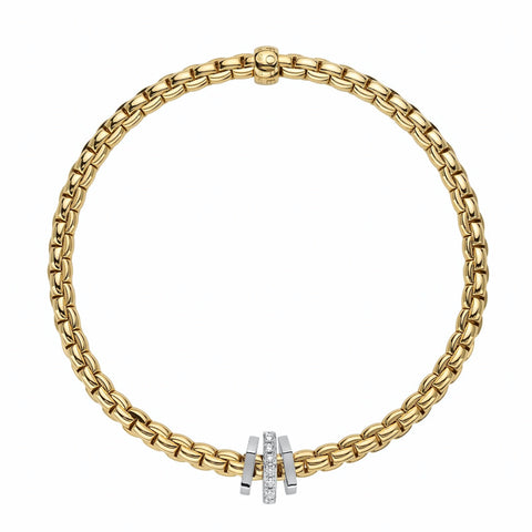 Fope Eka 18ct Yellow Gold 0.15ct Diamond Bracelet, 754B/BBR.