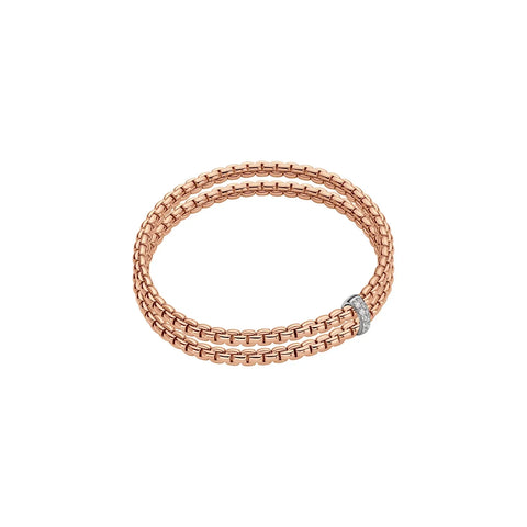 Fope 18ct Rose Gold 0.10ct Diamond Eka Flex'it Bracelet