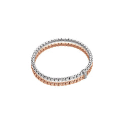 Fope 18ct Rose and White Gold 0.10ct Diamond Eka Flex'it Bracelet