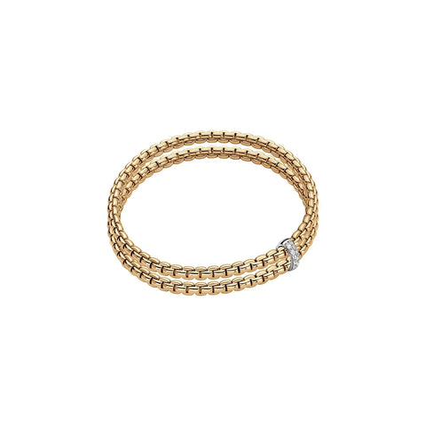 Fope 18ct Yellow Gold 0.10ct Diamond Eka Flex'it Bracelet