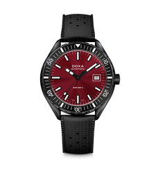 Doxa Sub 200 II Redcoral Rubber Strap Black Watch
