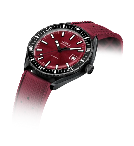 Doxa Sub 200 II Redcoral Rubber Strap Red Watch
