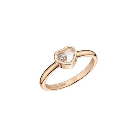 Chopard My Happy Hearts 18ct Rose Gold 0.05ct Diamond Ring