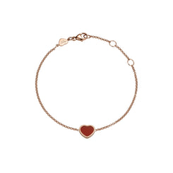 Chopard My Happy Hearts 18ct Rose Gold Carnelian Bracelet