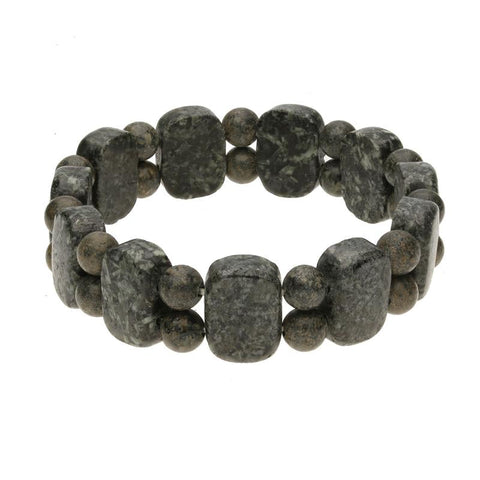 94103917 C W Sellors Preseli Bluestone Cushion and Bead Stretch Bracelet, B909.