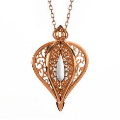 9ct Rose Gold Bauxite Flore Filigree Small Necklace, P2338C