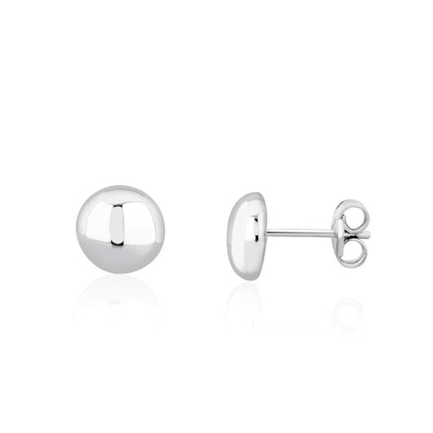 9ct White Gold Button Stud Earrings. 10-06-010_2