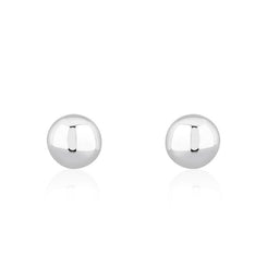9ct White Gold Button Stud Earrings. 10-06-010