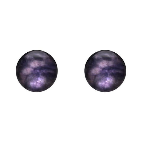 9ct Yellow Gold Blue John 6mm Ball Stud Earrings, E1344