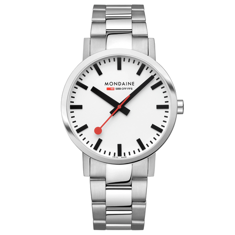 Mondaine Classic Silver Stainless Steel Watch