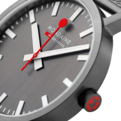Mondaine Classic Grey Stainless Steel Watch