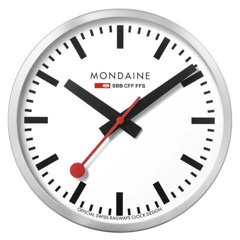 Mondaine Silver Wall Clock