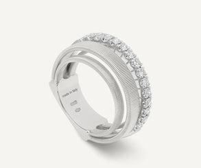 Marco Bicego Masai 18ct White Gold 4-Strand Coil 0.45ct Diamond Ring