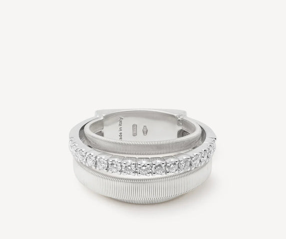 Marco Bicego Masai 18ct White Gold 4-Strand Coil 0.45ct Diamond Ring