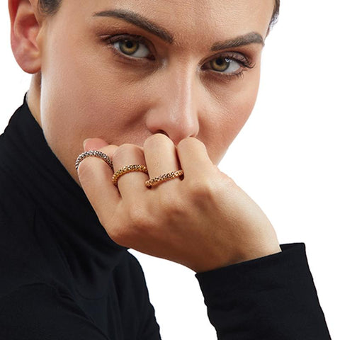 Fope Flex'it Essentials 18ct Yellow Gold Slim Ring AN04.