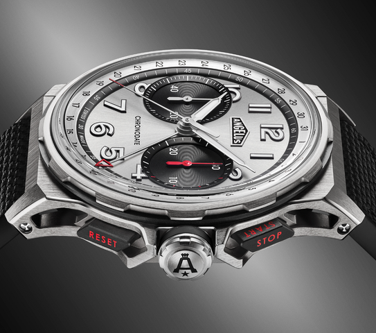 Angelus Chronodate Titanium Magnetic Silver Watch