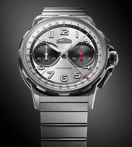 Angelus Chronodate Titanium Magnetic Silver Titanium Watch