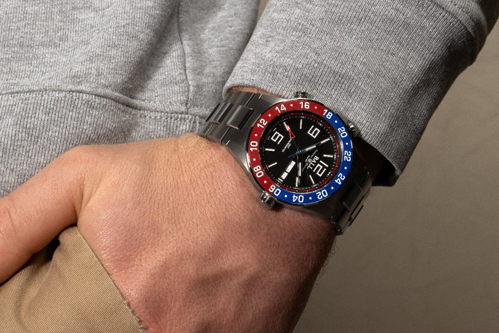 Ball Watch Company Roadmaster Marine GMT Limited Edition Watch with black dial, titanium strap, titanium case