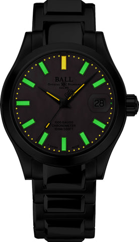 Ball Watch Company Engineer III Marvelight Chronometer 36 Watch with pink dial, steel bracelet, steel case