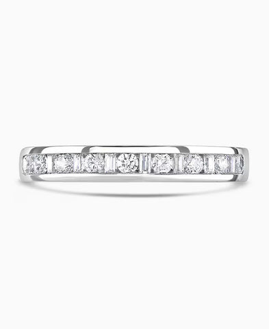 Platinum 0.33ct Diamond Charm Channel Set Half Eternity Ring