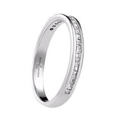 Platinum 0.20ct Diamond Devine Channel Set Half Eternity Ring