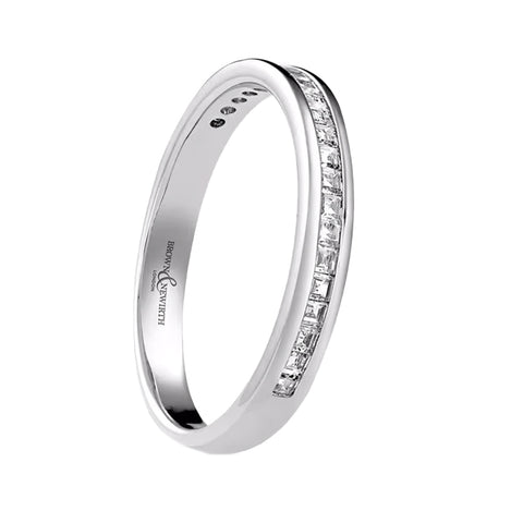 Platinum 0.20ct Diamond Devine Channel Set Half Eternity Ring