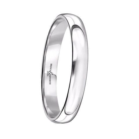 18ct White Gold 3mm Ultra Light Court Wedding Band