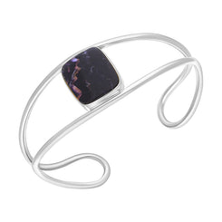 Sterling Silver Blue John Abstract Oval Cuff Bangle