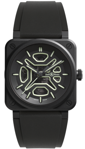 Bell & Ross Watch BR 03 Skeleton Lum Ceramic BR03A-LM-SKCE/SRB