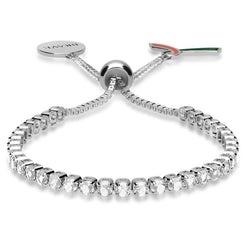 Brave Ribbon Cancer Charity Sterling Silver Cubic Zirconia White Bracelet B1078W