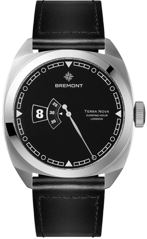Bremont Watch Terra Nova Jumping Hour Leather TN40-JH-SS-BK-L-S