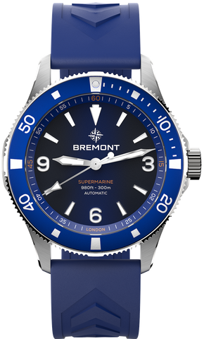 Bremont Watch Supermarine 300M Blue Rubber SM40-ND-SS-BL-R-S