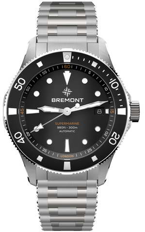 Bremont Watch Supermarine 300M Date Black Bracelet SM40-DT-SS-BK-B
