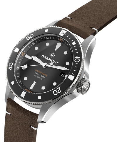 Bremont Supermarine 300M Date Black Leather Watch