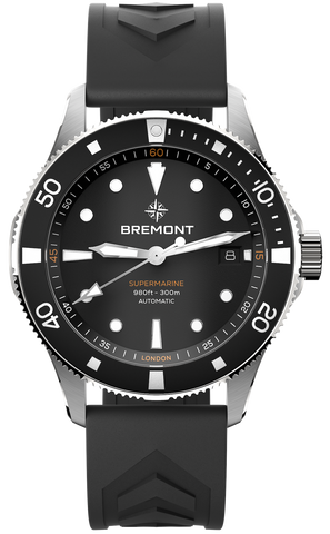 Bremont Watch Supermarine 300M Date Black Rubber SM40-DT-SS-BK-R-S