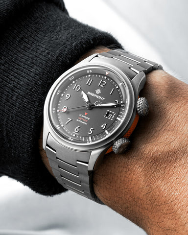 Bremont Altitude MB Meteor Black Orange Barrel Bracelet Watch