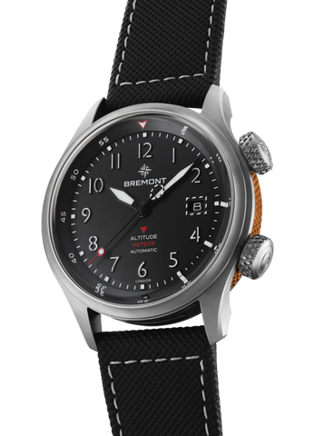 Bremont Altitude MB Meteor Black Orange Barrel Leather Watch