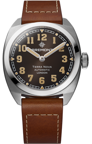 Bremont Watch Terra Nova 38 Black Leather TN38-ND-SS-BK-L-S