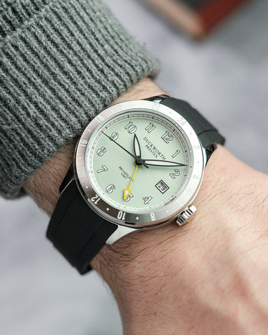 Duckworth Prestex Broadgate GMT Green Black Rubber Watch