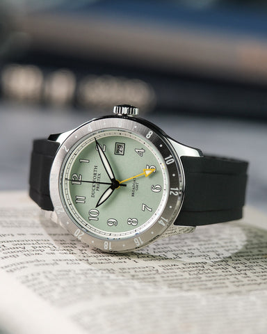 Duckworth Prestex Broadgate GMT Green Black Rubber Watch