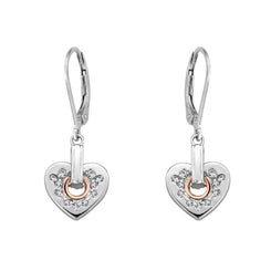 Clogau Cariad Sterling Silver Sparkle Heart Hook Earrings