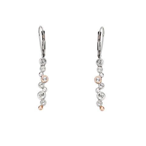Clogau Celebration Sterling Silver White Topaz Drop Earrings