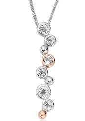 Clogau Celebration Sterling Silver White Topaz Necklace , 3SMP2.