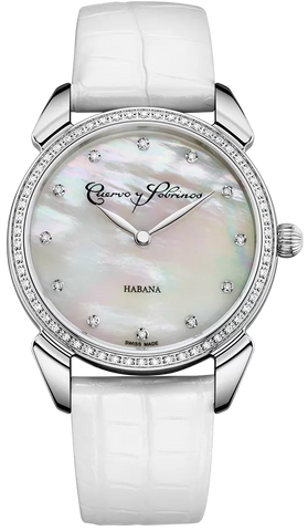 Cuervo y Sobrinos Watch Historiador Primera Dama Diamond White 3113.1W-S1