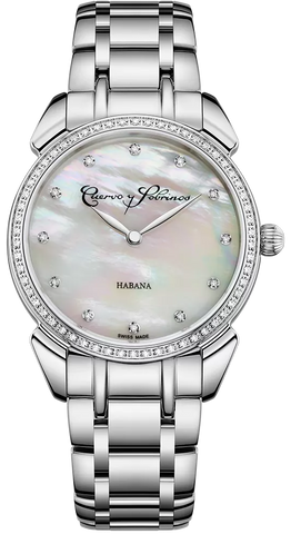 Cuervo y Sobrinos Watch Historiador Primera Dama Diamond White Bracelet 3113B.1W-S1