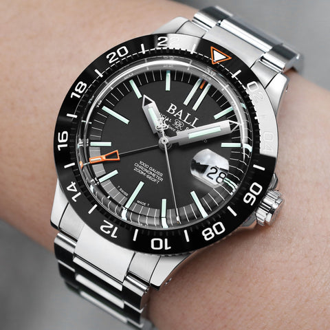 Ball Watch Company Engineer III Outlier Limited Edition Watch with black dial, steel bracelet, steel case