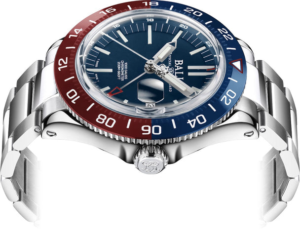 Ball Watch Company Engineer III Outlier Limited Edition Watch with blue dial, steel bracelet, steel case
